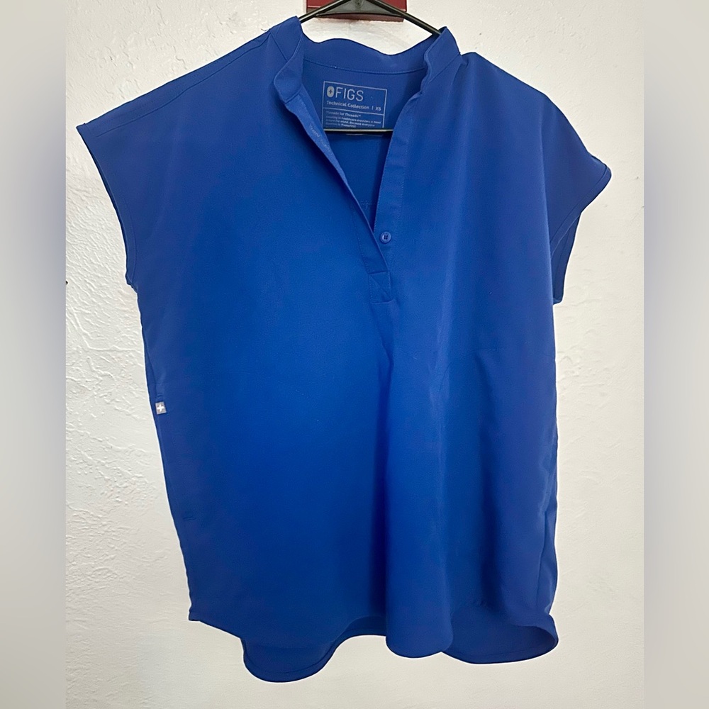 Figs Rafaela Oversized Scrub Top Royal Blue